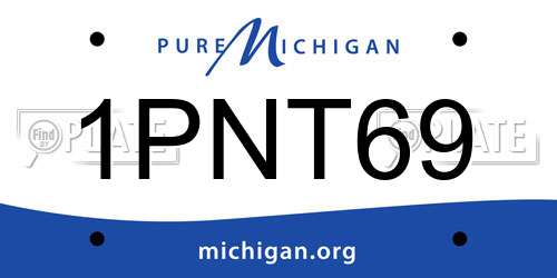 1PNT69 Michigan License Plate
