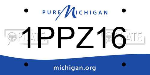 1PPZ16 Michigan License Plate