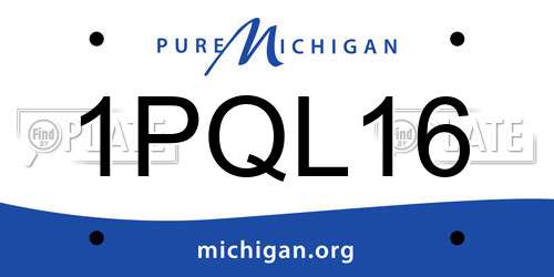 1PQL16 Michigan License Plate