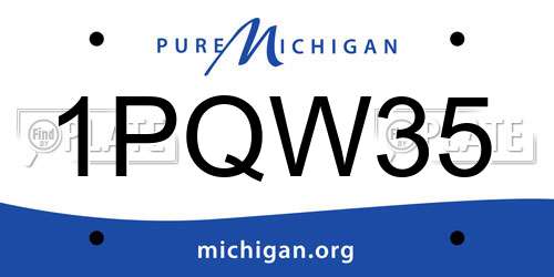 1PQW35 Michigan License Plate
