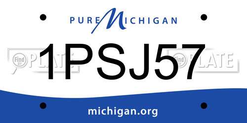 1PSJ57 Michigan License Plate