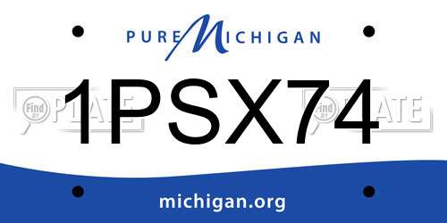 1PSX74 Michigan License Plate