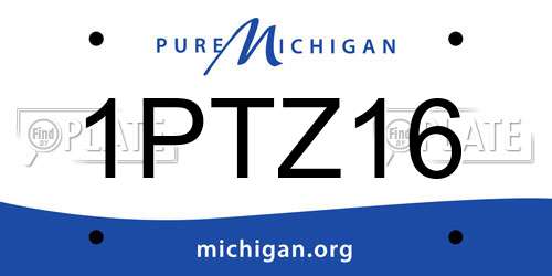 1PTZ16 Michigan License Plate