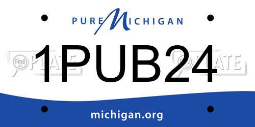 1PUB24 Michigan License Plate