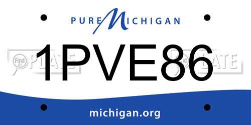 1PVE86 Michigan License Plate