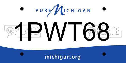 1PWT68 Michigan License Plate