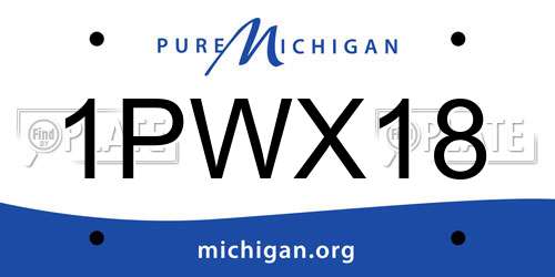 1PWX18 Michigan License Plate