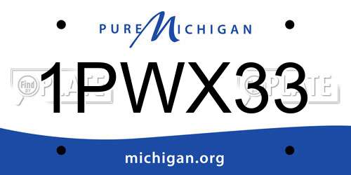 1PWX33 Michigan License Plate