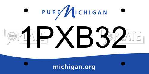 1PXB32 Michigan License Plate