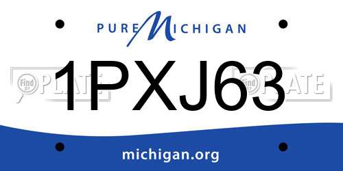 1PXJ63 Michigan License Plate