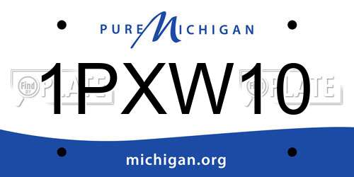 1PXW10 Michigan License Plate