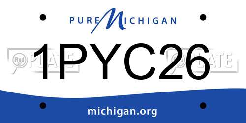 1PYC26 Michigan License Plate