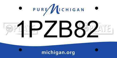 1PZB82 Michigan License Plate