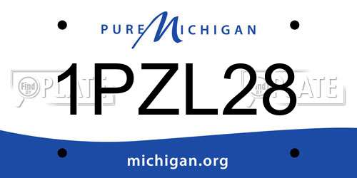 1PZL28 Michigan License Plate