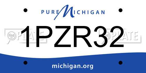 1PZR32 Michigan License Plate