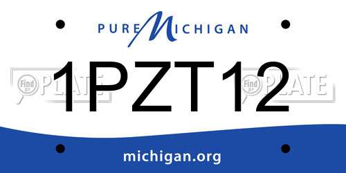 1PZT12 Michigan License Plate
