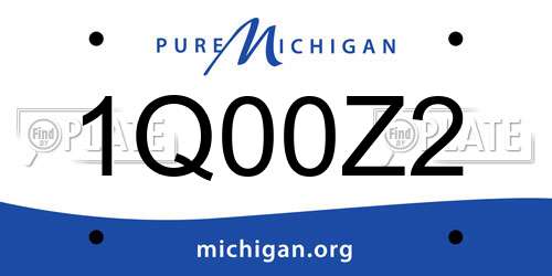 1Q00Z2 Michigan License Plate