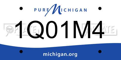 1Q01M4 Michigan License Plate