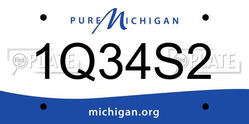 1Q34S2 Michigan License Plate