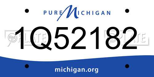 1Q52182 Michigan License Plate