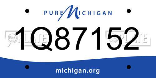 1Q87152 Michigan License Plate