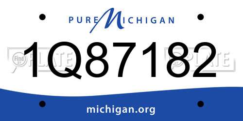 1Q87182 Michigan License Plate