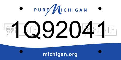 1Q92041 Michigan License Plate
