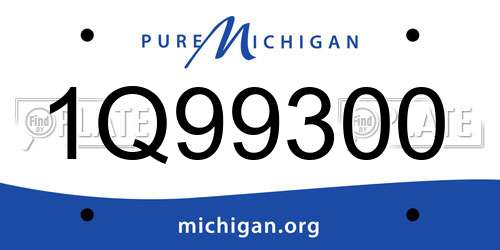 1Q99300 Michigan License Plate