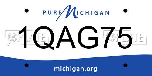 1QAG75 Michigan License Plate