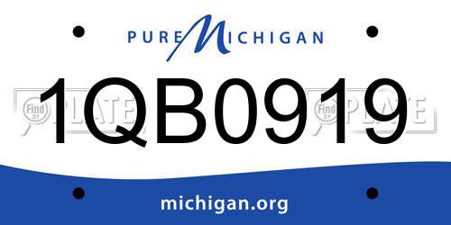 1QB0919 Michigan License Plate
