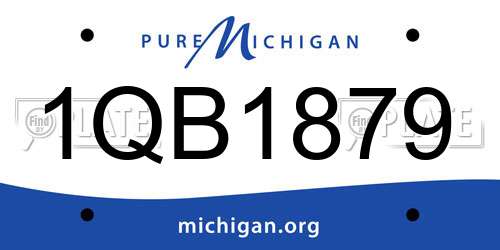 1QB1879 Michigan License Plate