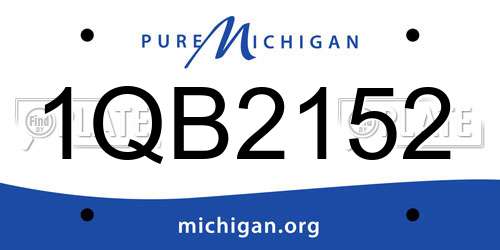 1QB2152 Michigan License Plate