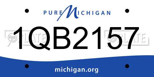 1QB2157 Michigan License Plate