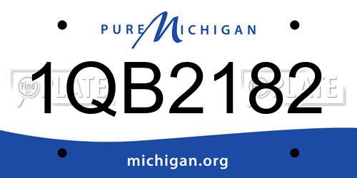 1QB2182 Michigan License Plate