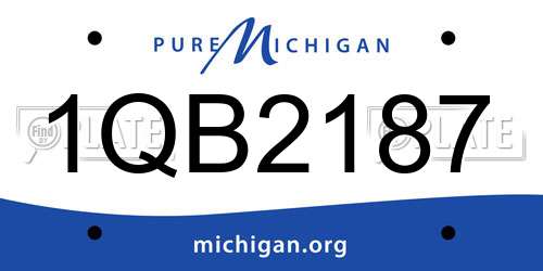 1QB2187 Michigan License Plate