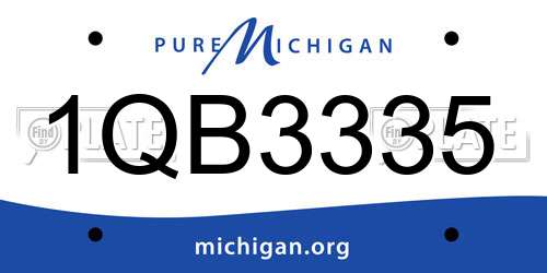 1QB3335 Michigan License Plate