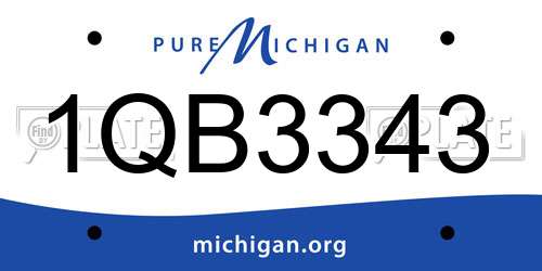 1QB3343 Michigan License Plate
