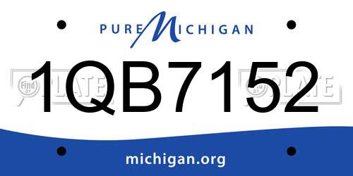 1QB7152 Michigan License Plate