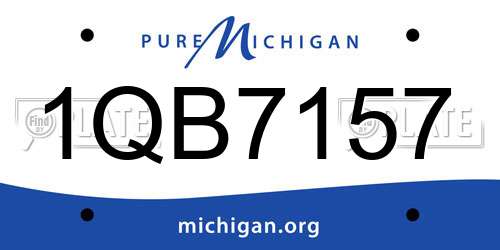 1QB7157 Michigan License Plate