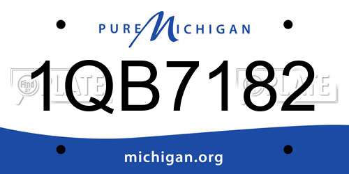 1QB7182 Michigan License Plate