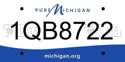1QB8722 Michigan License Plate