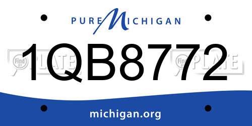 1QB8772 Michigan License Plate