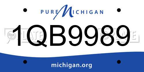 1QB9989 Michigan License Plate