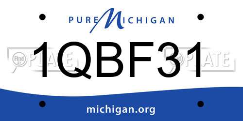 1QBF31 Michigan License Plate