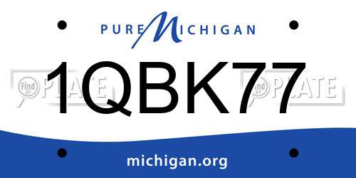 1QBK77 Michigan License Plate