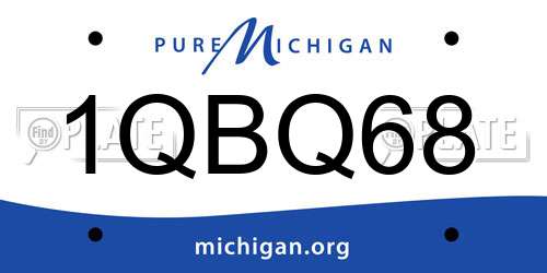 1QBQ68 Michigan License Plate