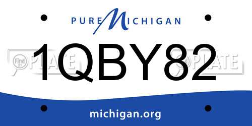 1QBY82 Michigan License Plate