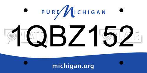 1QBZ152 Michigan License Plate