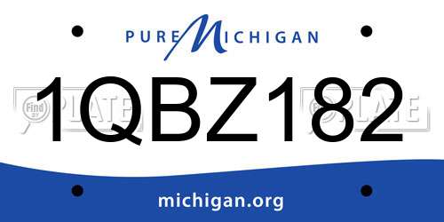 1QBZ182 Michigan License Plate
