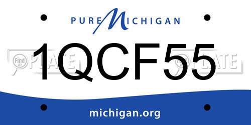 1QCF55 Michigan License Plate